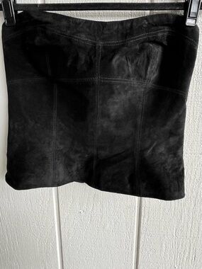 Bebe Genuine Leather Black Strapless Uptown Suede Bustier Size M